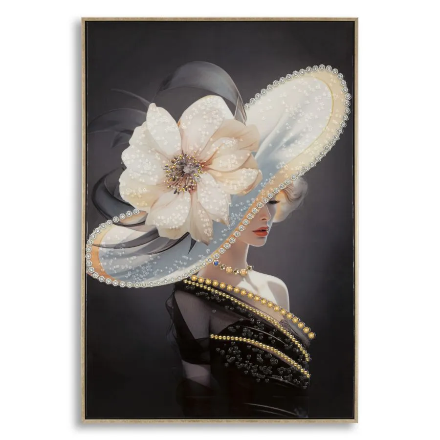 MALOWANY OBRAZ NA PŁÓTNIE Lakierowany WIEN HAT -A- W RAMIE 62x4x92 cm